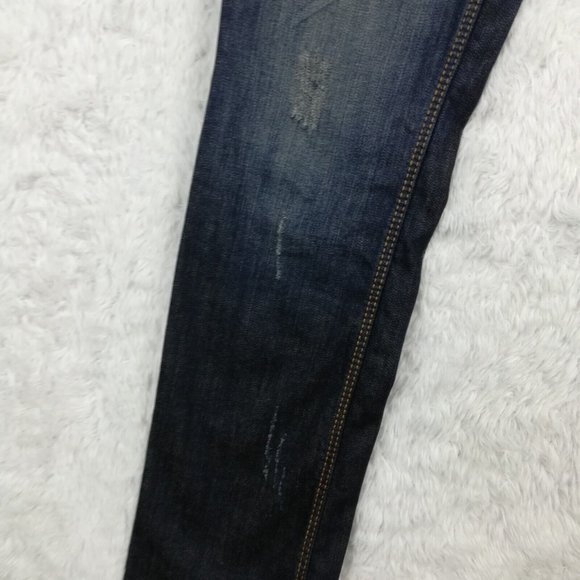 Coogi Womens Jeans Straight Leg Blue Denim Embroidered Jeweled Distressed 8 - Picture 7 of 16